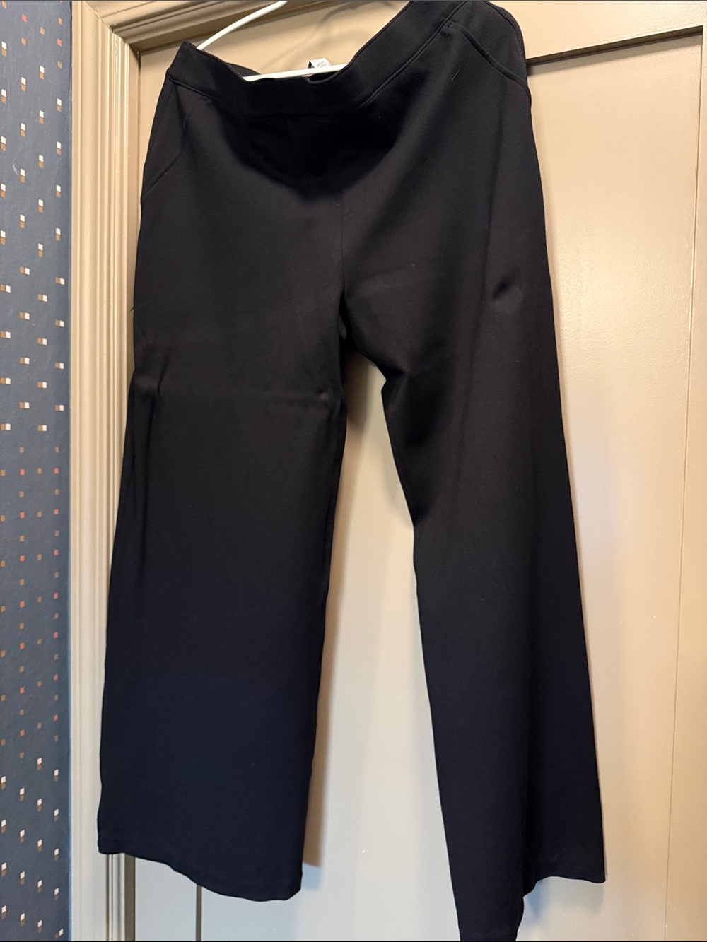 Spanx Ponte Knit Black Wide-Leg Women's Pants